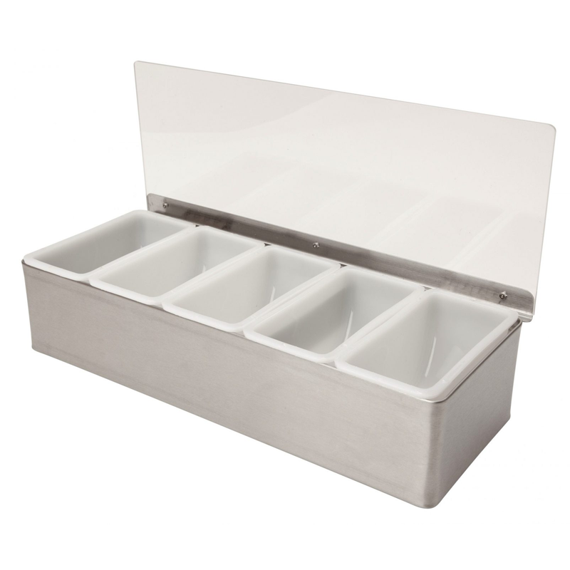 5 Part Stainless Steel Condiment Holder image 0