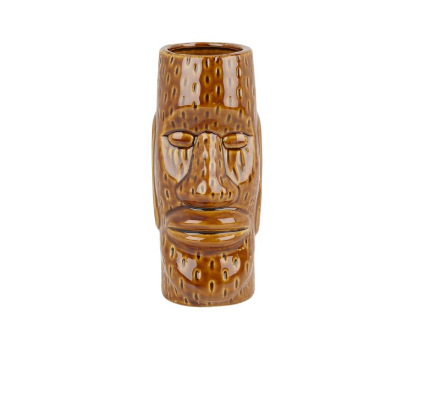 Ceramic Easter Islander Tiki Mug - 450ml - Medium Brown image 0