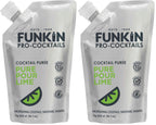FUNKIN Pure Pour Lime Puree Cocktail Mixer | Made with Real Fruit | Fresh Fruit Puree for Professional Cocktails, Smoothies, & Desserts | 0% ABV | Resealable Pouch | 1kg, Pack of 1