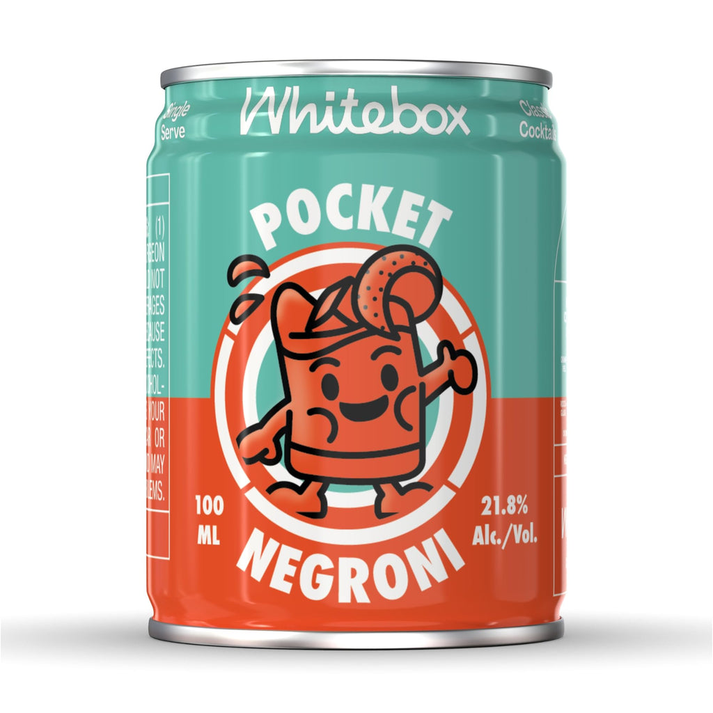WHITEBOX COCKTAILS Single Serve Classic Pocket Negroni - Case of 12 Cocktail Can | Classic Full Strength Negroni Cocktail | Pre-mixed Cocktails Ready To Drink 12x100ml