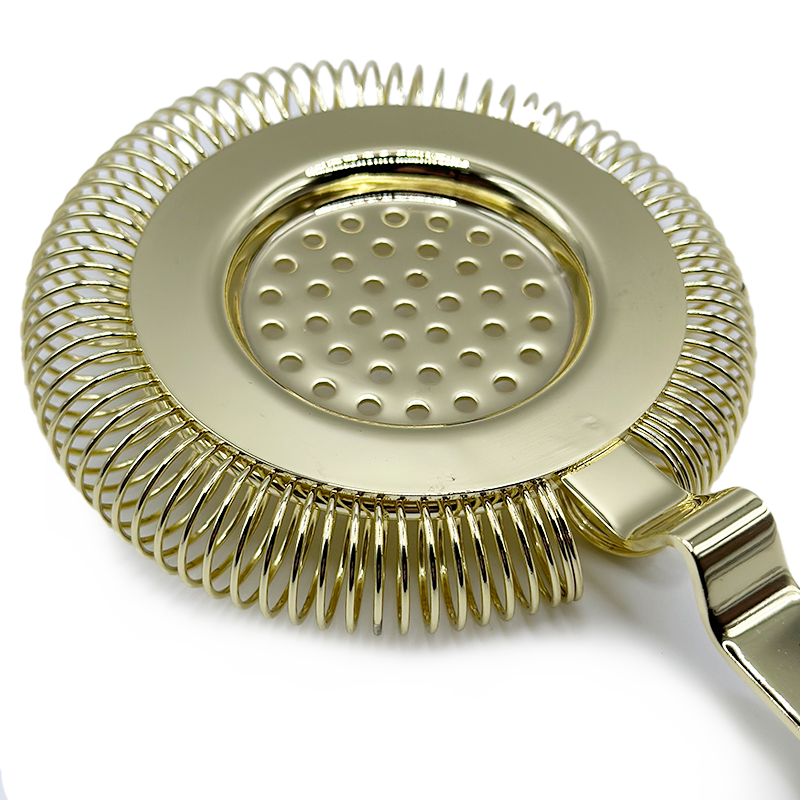 Cocktail Strainer Hoffman Bar Strainer Deluxe Strainer - Gold Plated image