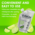 FUNKIN Pure Pour Lime Puree Cocktail Mixer | Made with Real Fruit | Fresh Fruit Puree for Professional Cocktails, Smoothies, & Desserts | 0% ABV | Resealable Pouch | 1kg, Pack of 1