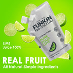 FUNKIN Pure Pour Lime Puree Cocktail Mixer | Made with Real Fruit | Fresh Fruit Puree for Professional Cocktails, Smoothies, & Desserts | 0% ABV | Resealable Pouch | 1kg, Pack of 1
