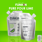 FUNKIN Pure Pour Lime Puree Cocktail Mixer | Made with Real Fruit | Fresh Fruit Puree for Professional Cocktails, Smoothies, & Desserts | 0% ABV | Resealable Pouch | 1kg, Pack of 1