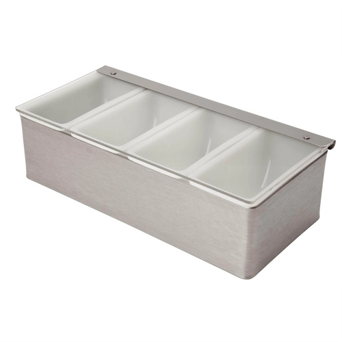 4 Part Stainless Steel Condiment Holder image 1