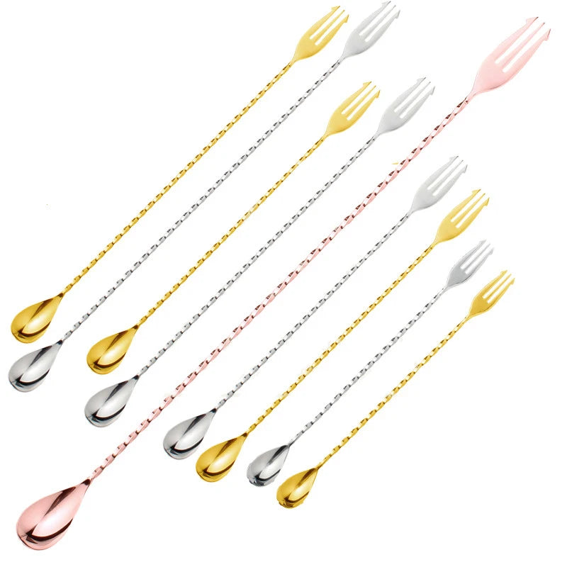 Bar spoon with Fork Stainless Steel Trident