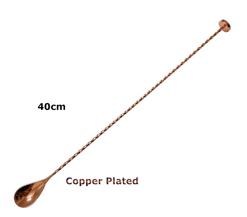 Bar Tools Express Copper-Plated Stainless Steel Muddler Bar Spoon – 30cm / 40cm