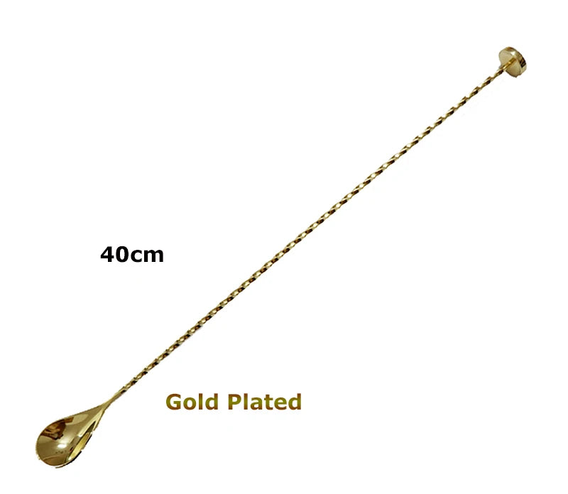 Bar Tools Express Copper-Plated Stainless Steel Muddler Bar Spoon – 30cm / 40cm