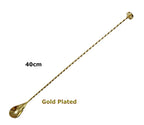 Bar Tools Express Copper-Plated Stainless Steel Muddler Bar Spoon – 30cm / 40cm