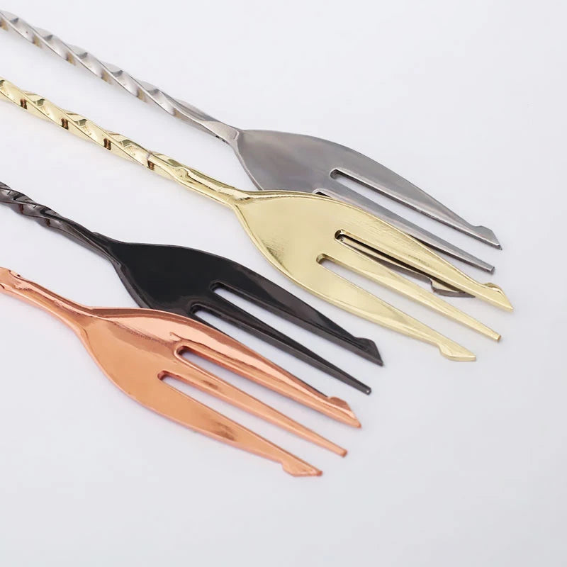 Bar spoon with Fork Stainless Steel Trident