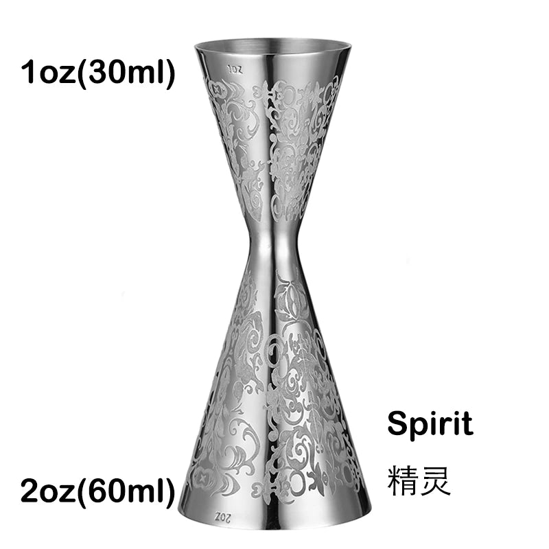 Bar Tools Express Integrated Stainless Steel Double Cocktail Jigger with Etched Measurements