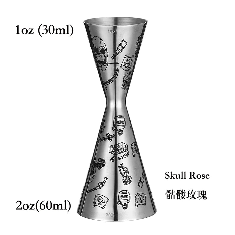Bar Tools Express Integrated Stainless Steel Double Cocktail Jigger with Etched Measurements