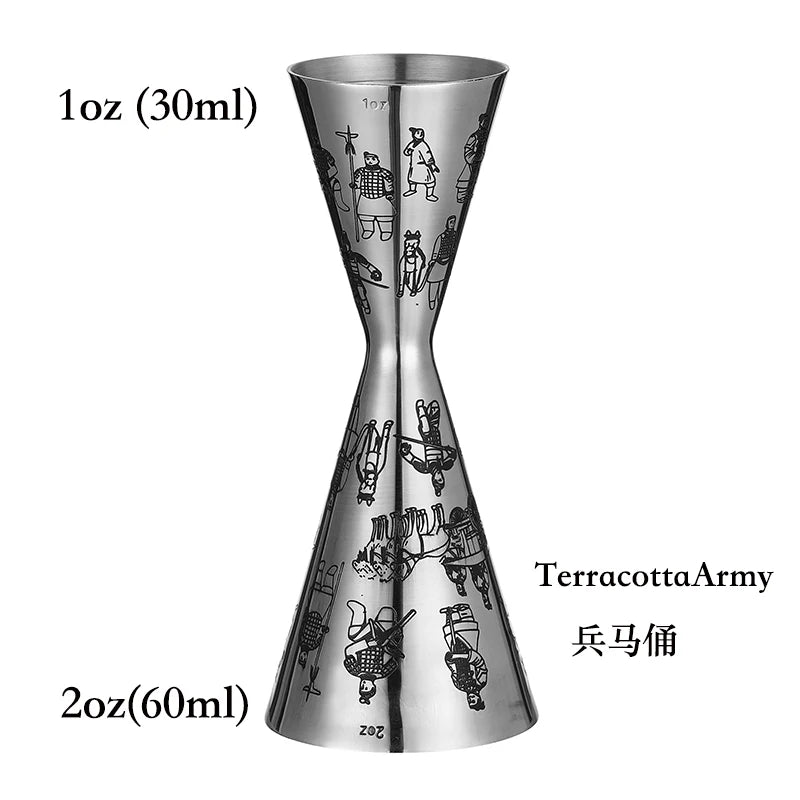 Bar Tools Express Integrated Stainless Steel Double Cocktail Jigger with Etched Measurements