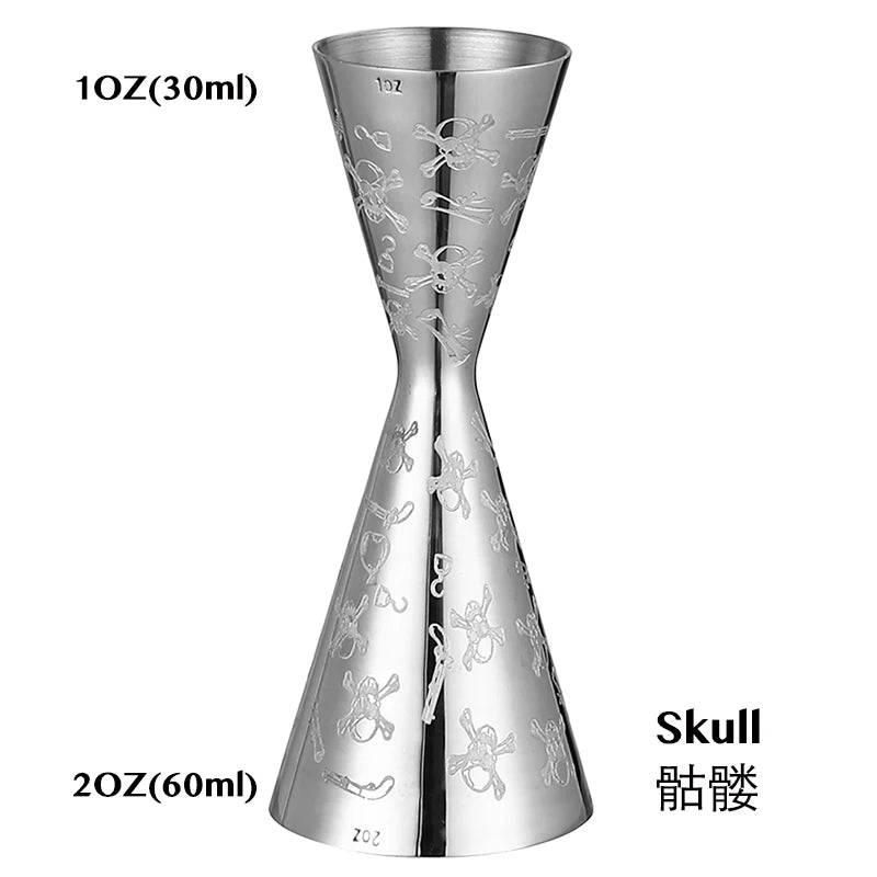 Bar Tools Express Integrated Stainless Steel Double Cocktail Jigger with Etched Measurements