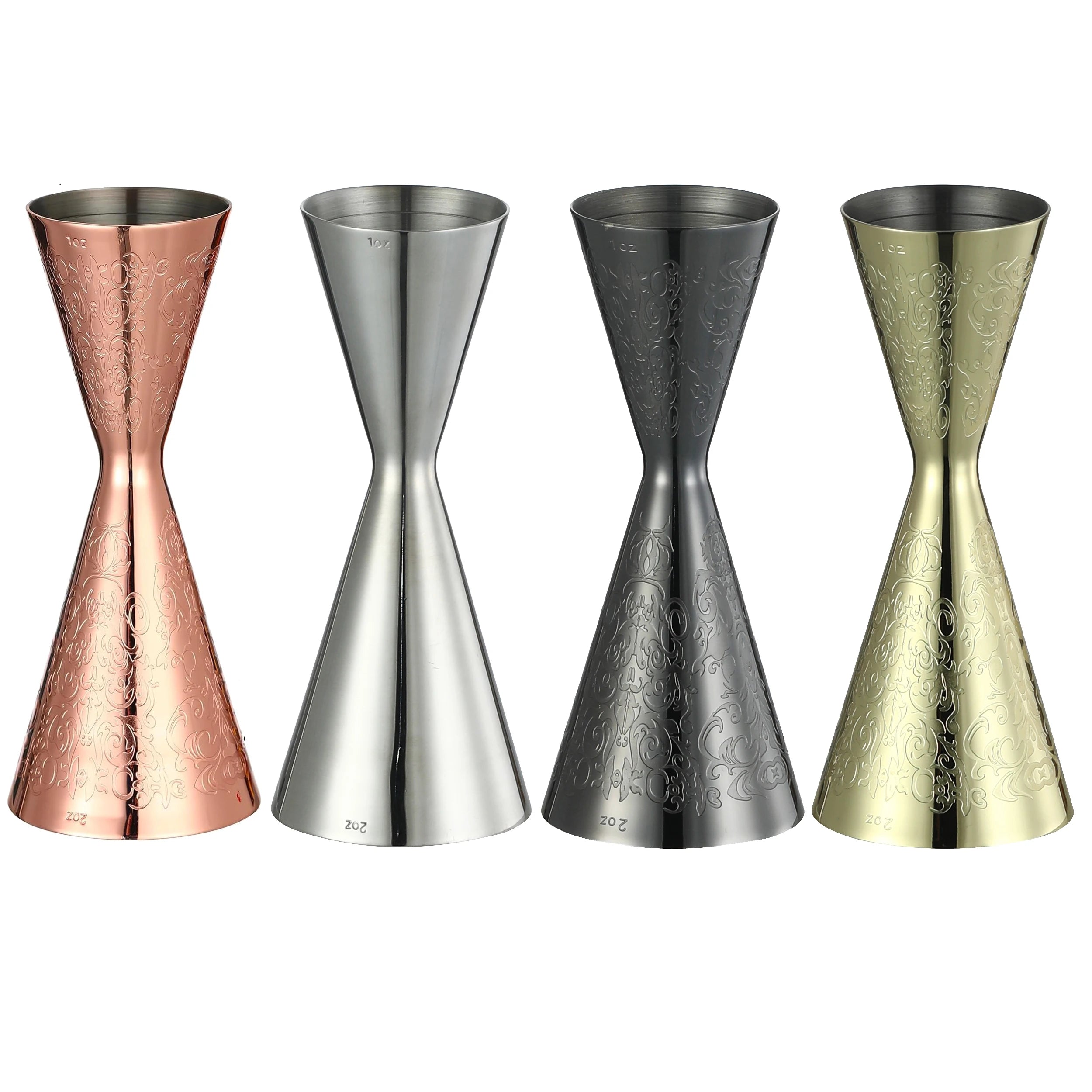 Bar Tools Express Integrated Stainless Steel Double Cocktail Jigger with Etched Measurements
