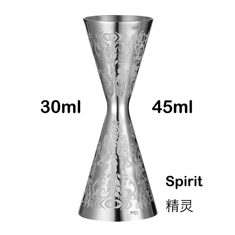 Bar Tools Express Integrated Stainless Steel Double Cocktail Jigger with Etched Measurements