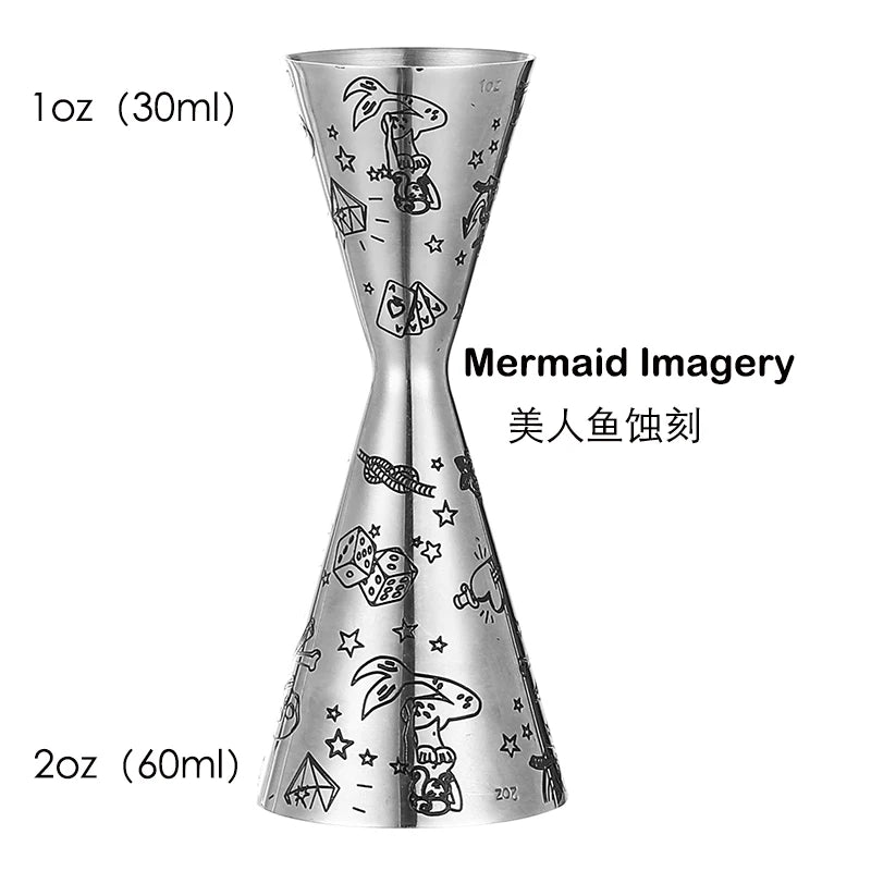 Bar Tools Express Integrated Stainless Steel Double Cocktail Jigger with Etched Measurements