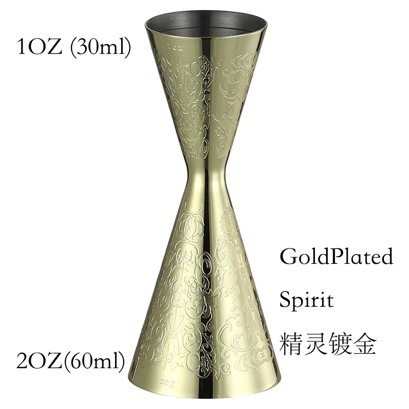 Bar Tools Express Integrated Stainless Steel Double Cocktail Jigger with Etched Measurements