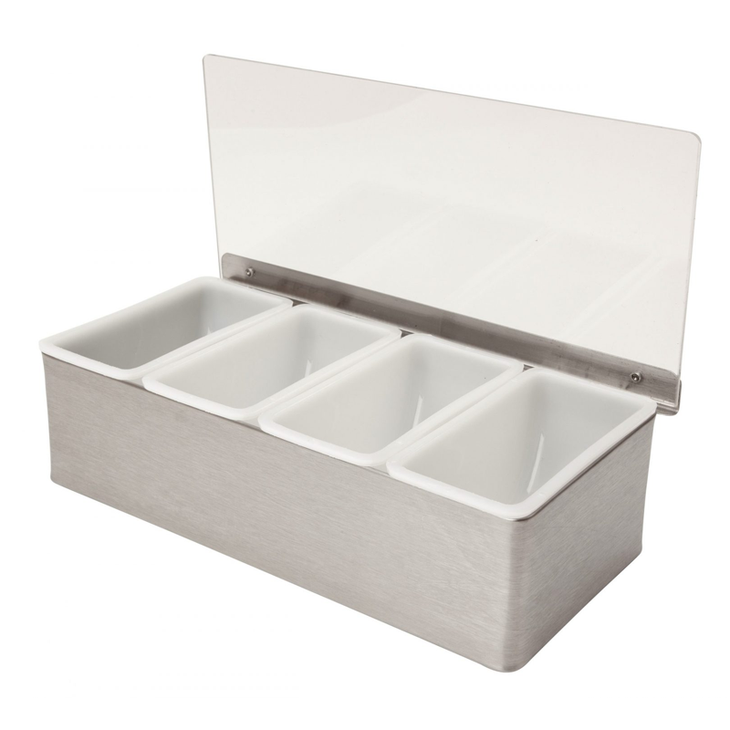 4 Part Stainless Steel Condiment Holder image 0