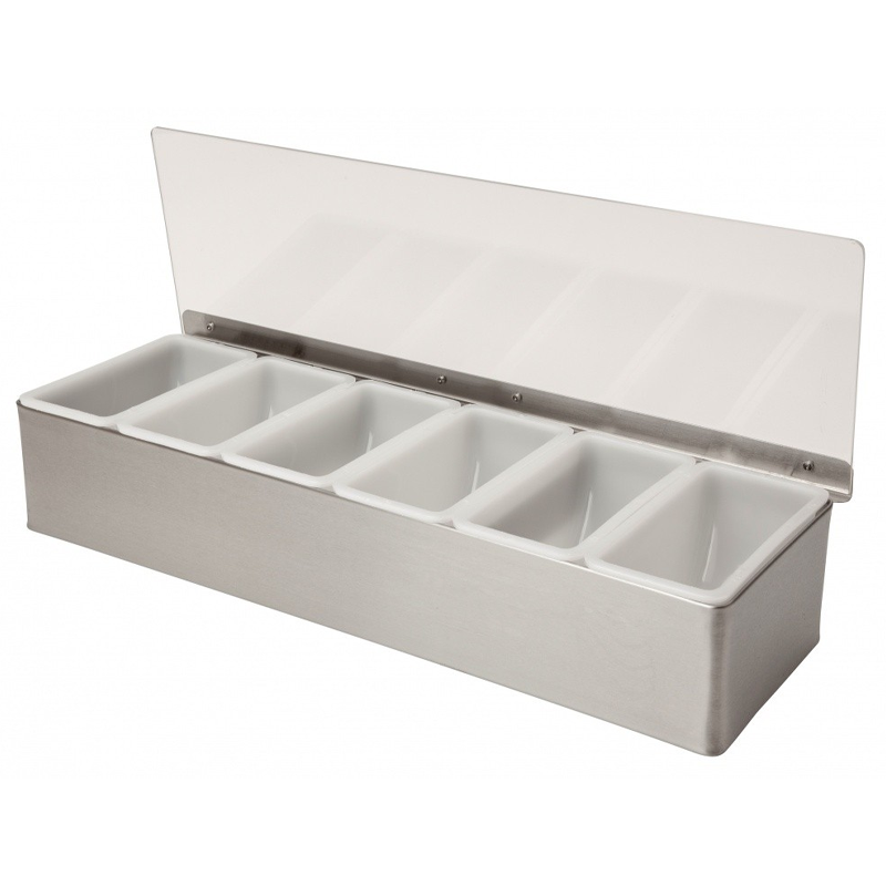 6 Part Stainless Steel Condiment Holder image 0