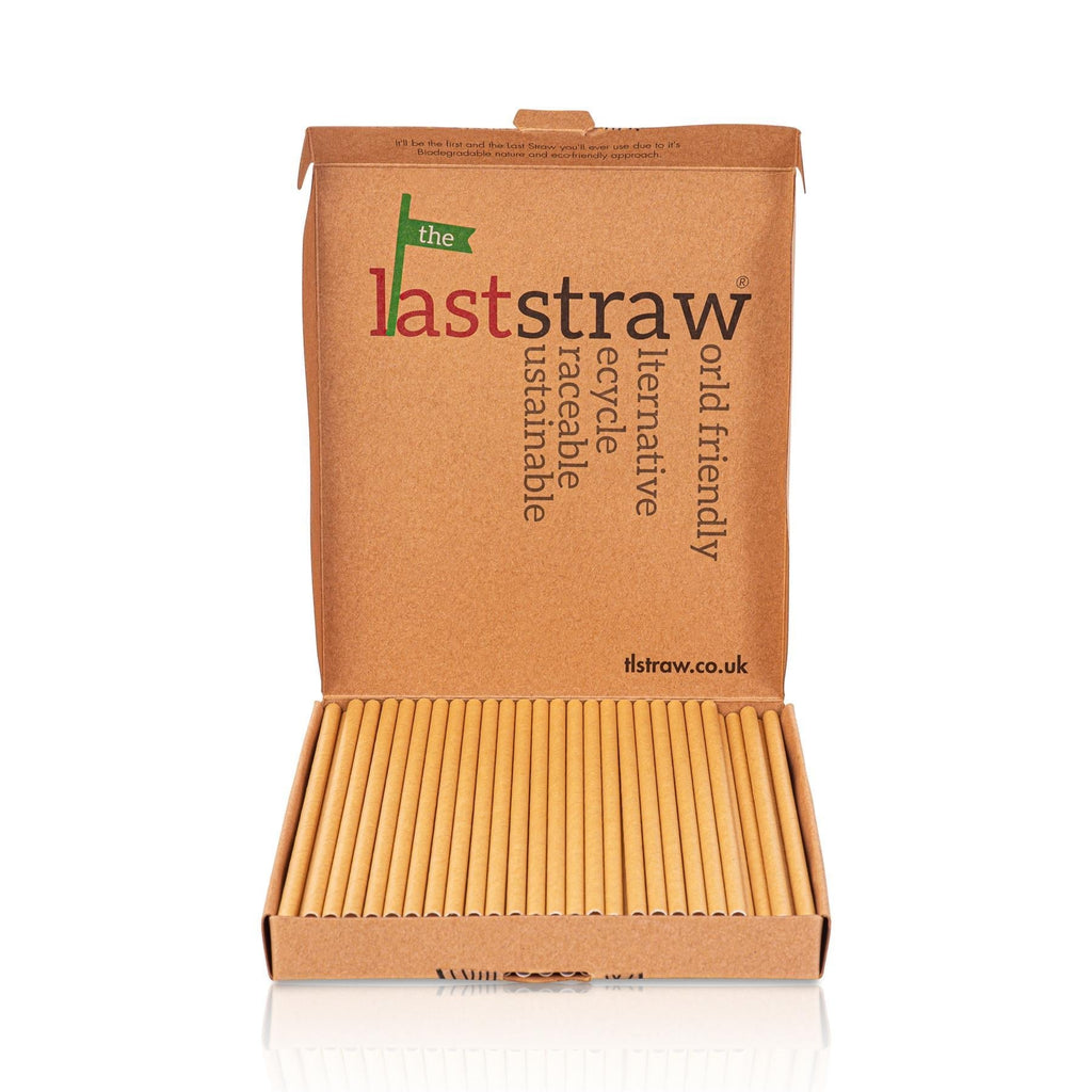 the Last Straw - 100% Biodegradable Paper Drinking Straws (100 Pack)(Plain)